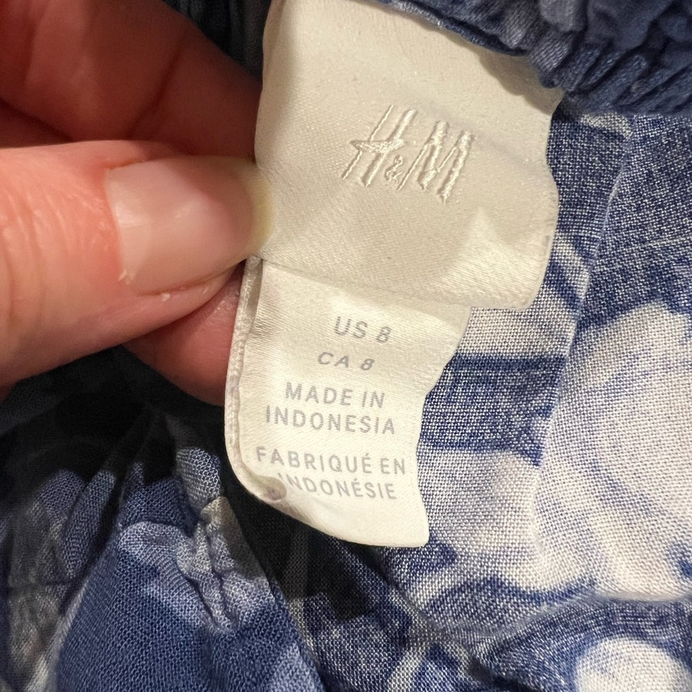 H&M Floral Blue Dress, 8 - Picture 5 of 8